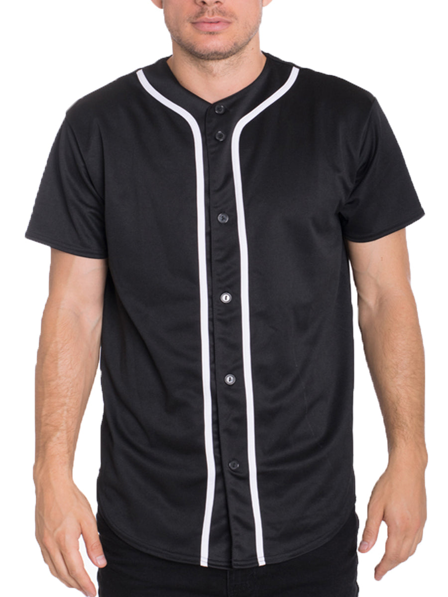 Mens Baseball Button Down Jersey Hipster Hip Hop T