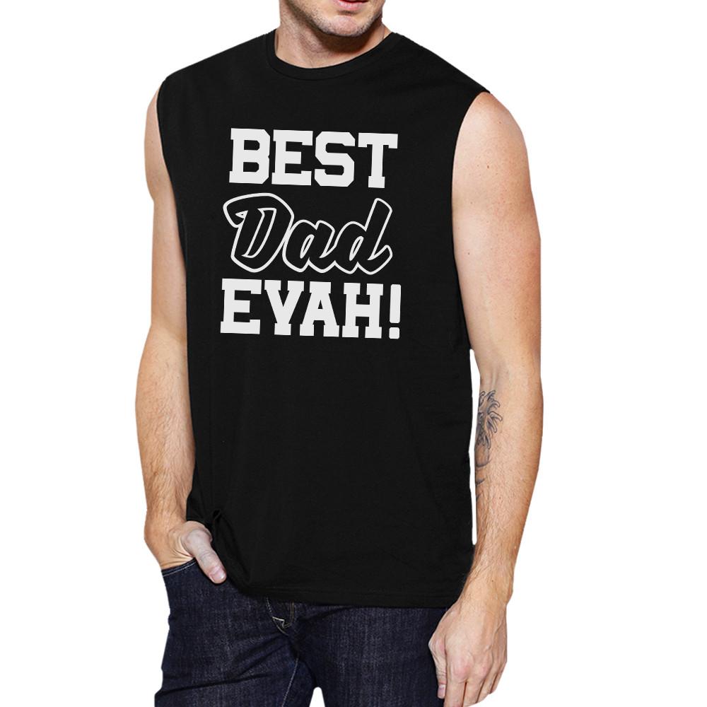 Best Dad Evah Men's Black Sleeveless Muscle Tank